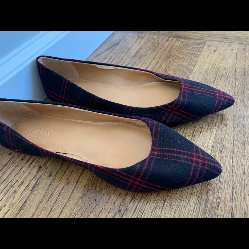 J Crew plaid flats